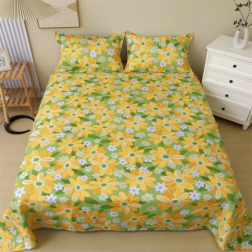 斜纹棉双人床单枕套三件套2*2.3磨毛家用透气多功能被单