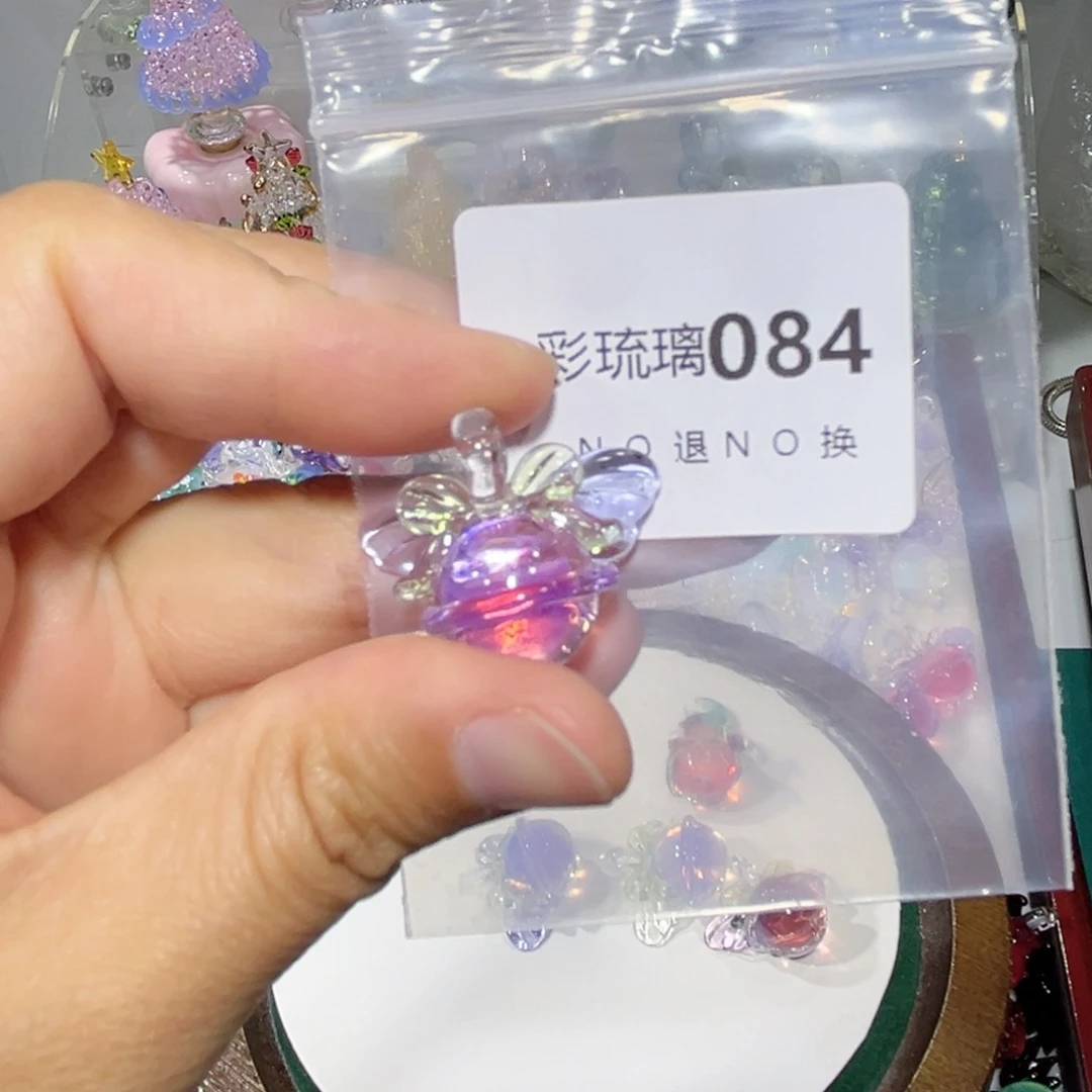 古***菇颈饰玻璃84粉色铃铛