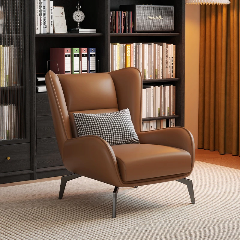 单人沙发意式极简客厅沙发椅轻奢休闲老虎椅设计师躺椅懒人靠背椅