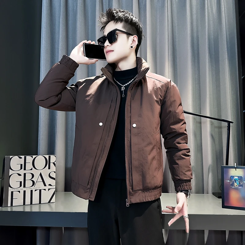 设计感拼接立领棉服男款冬季爆款2025新款加厚棉衣外套保暖棉袄子