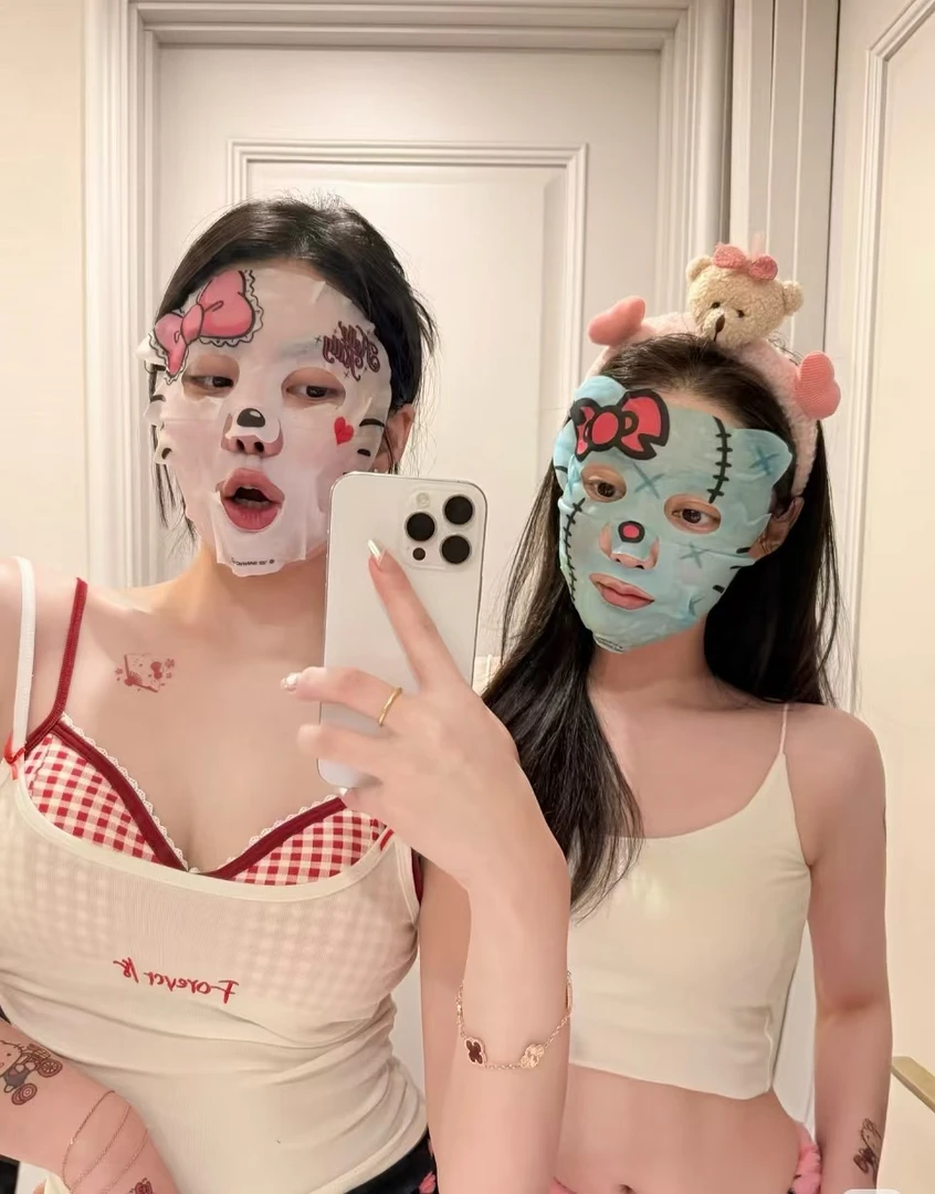 hello kitty面膜卡通动物图案面膜凯蒂猫面膜山茶花保湿补水滋润