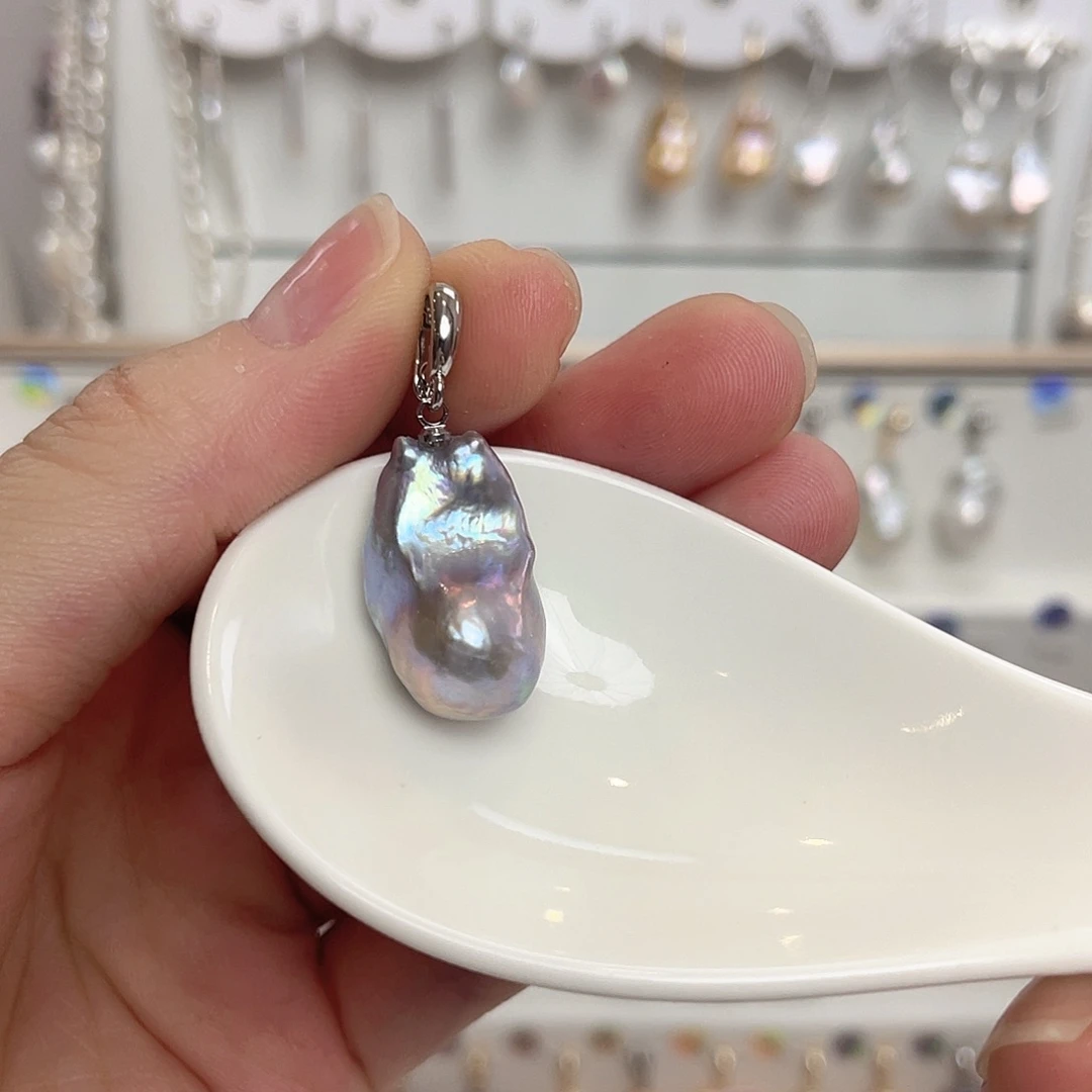 淡水珍珠银S925镶嵌颈饰