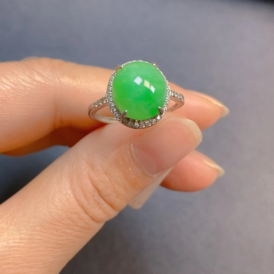 翡翠银S925镶嵌戒指