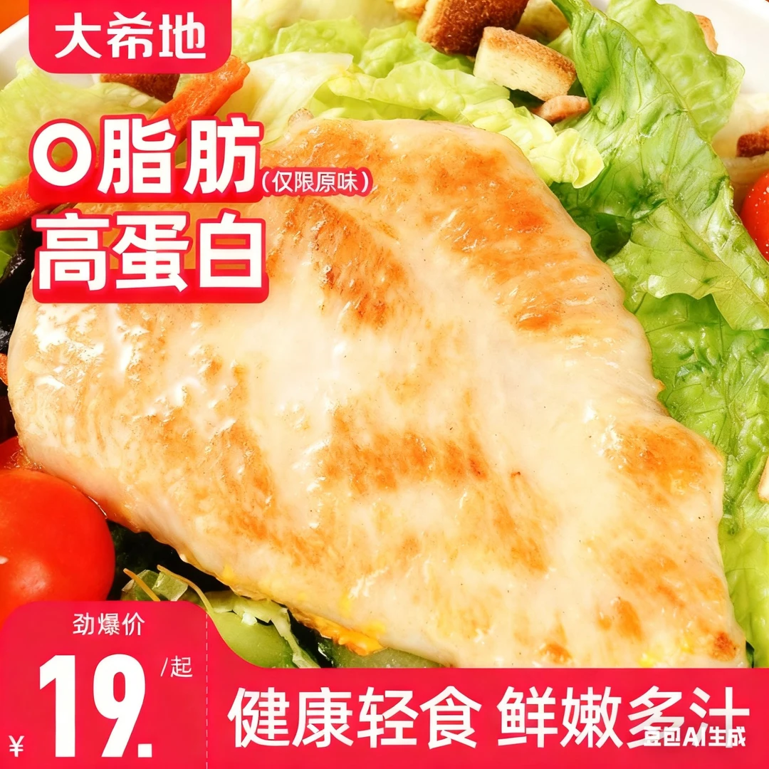 大希地香煎鸡排80g鸡胸肉冷冻低脂轻食空气炸锅食材dr