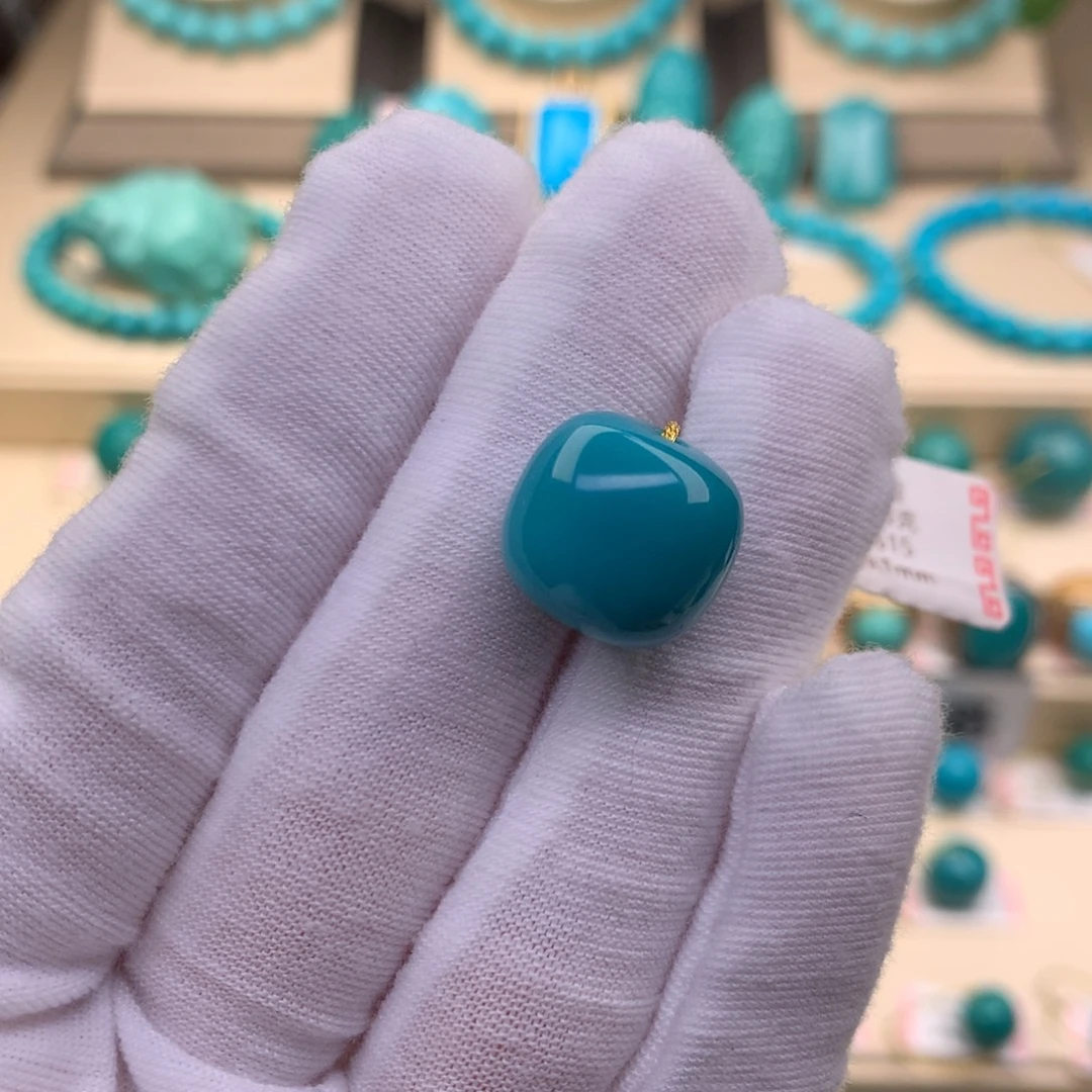 未镶嵌绿松石珠宝奇石14.1×13