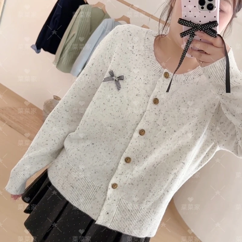 【上新 菜菜家】2025秋冬新款别致双纱线毛衣开衫大码女装CCC11642
