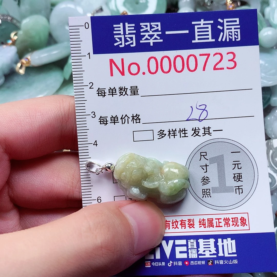 翡翠未镶嵌吊坠(不含链)723