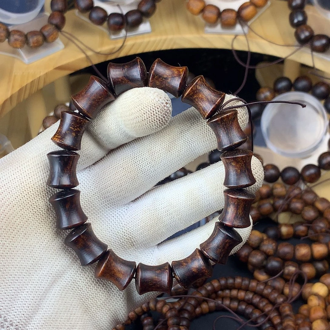 手串/手链贡木1215红黑油竹节特惠