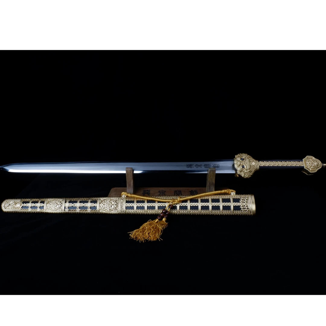 龙泉宝剑永乐帝王宝剑全长98厘米 黄铜雕刻 大英博物馆原型复刻