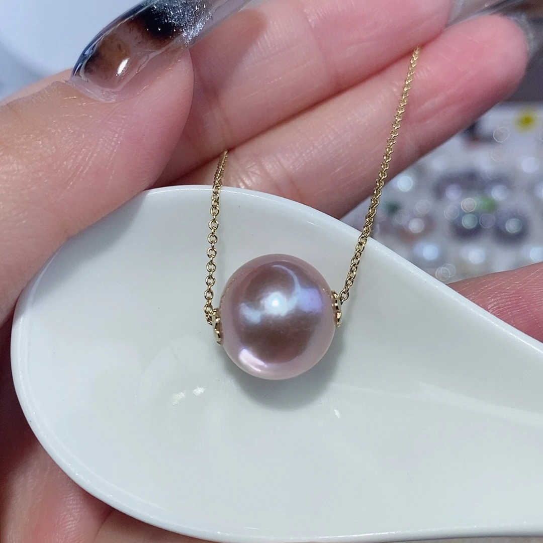 颈饰银S925镶嵌淡水珍珠F