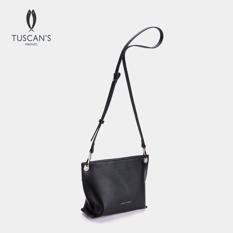 TUSCAN'S新款真皮牛皮休闲斜挎包百搭女士单肩包时代双鱼