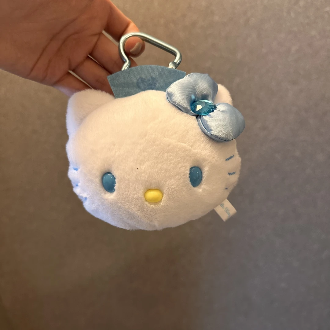 【神户限定】HelloKitty 蓝色蝴蝶结镜子猫咪钥匙扣玩偶