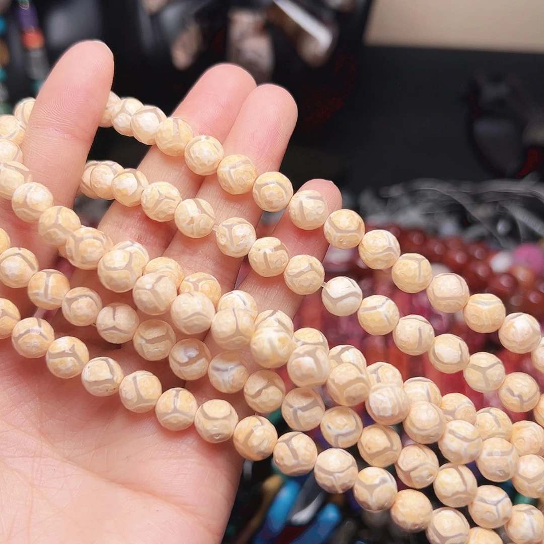 玛瑙/玉髓合金珠宝半成品C608 8mm天然足球玛瑙刻面圆珠一条