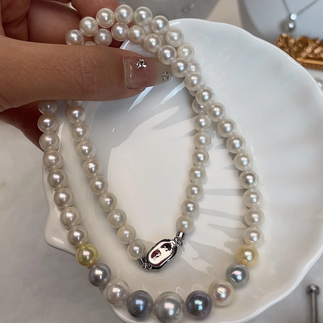 颈饰银S925镶嵌海水珍珠