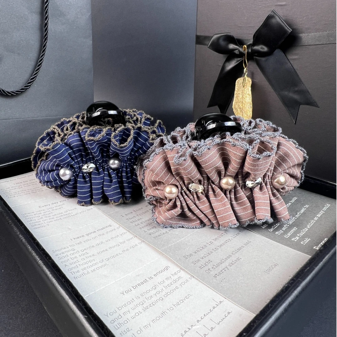 叶之秋韵系列珠光百合气质抓夹千金风日韩法式瑞丽休闲风发饰头饰