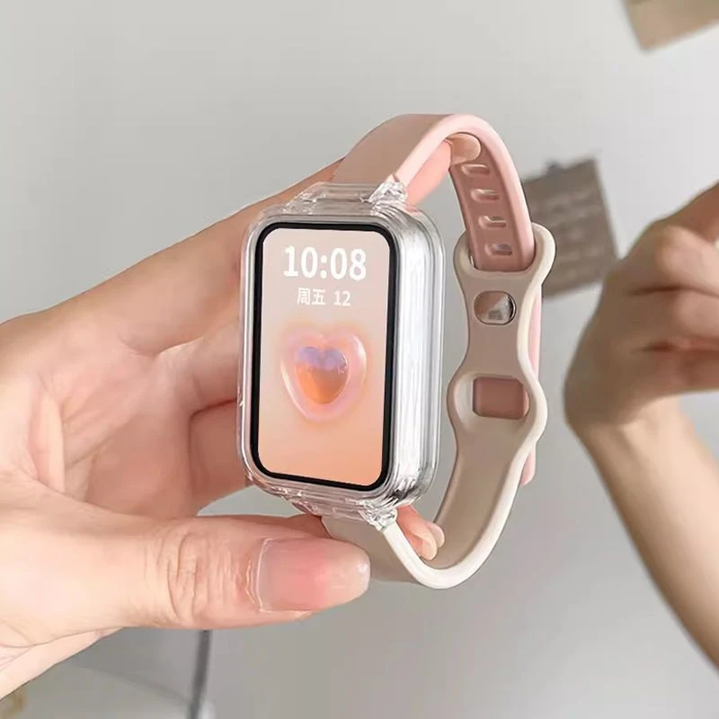 适用小米手环9Pro表带硅胶高颜值拼色运动腕带ins风透气腕带表链