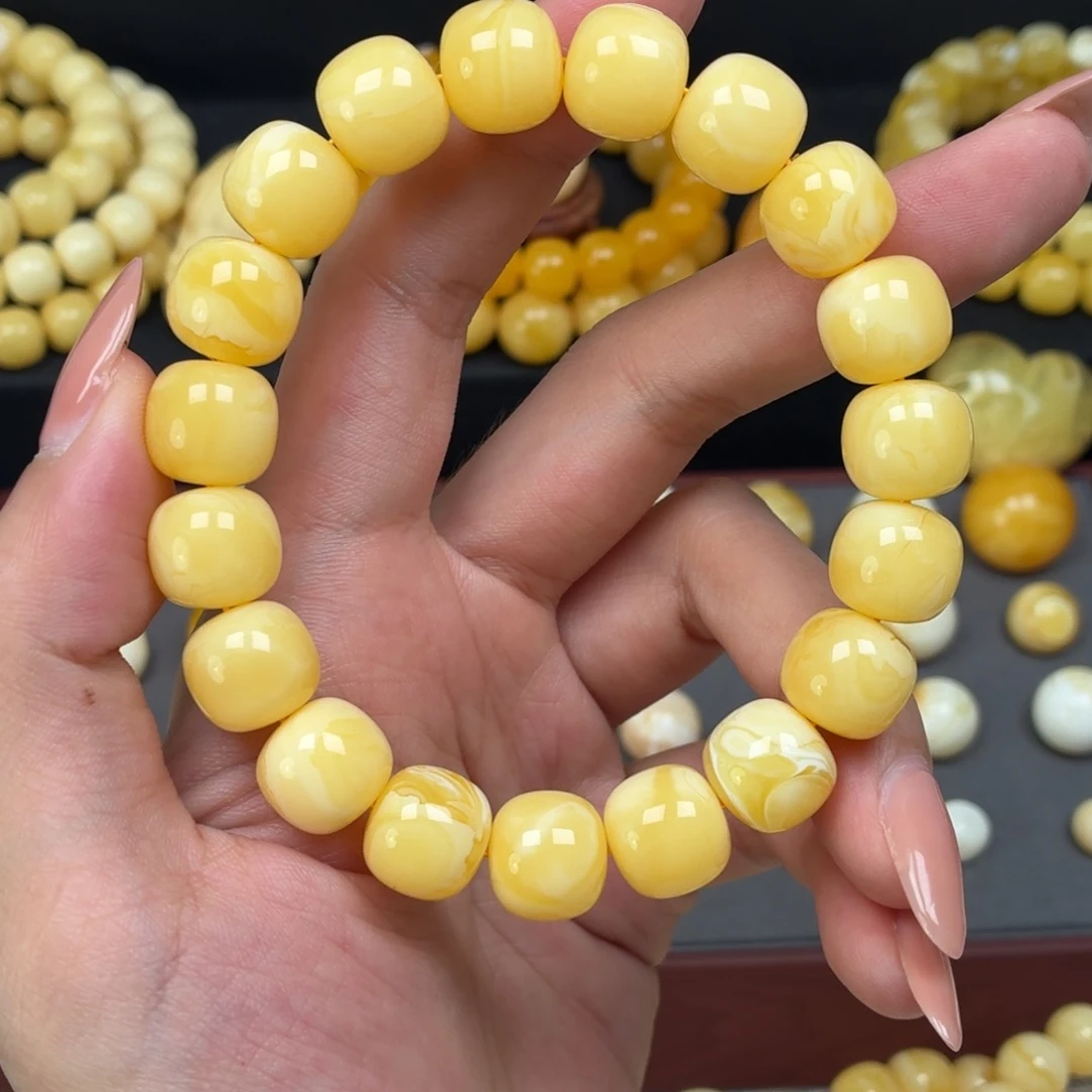 琥珀未镶嵌颈饰同料焦皮橘底杨枝甘露 21.7g