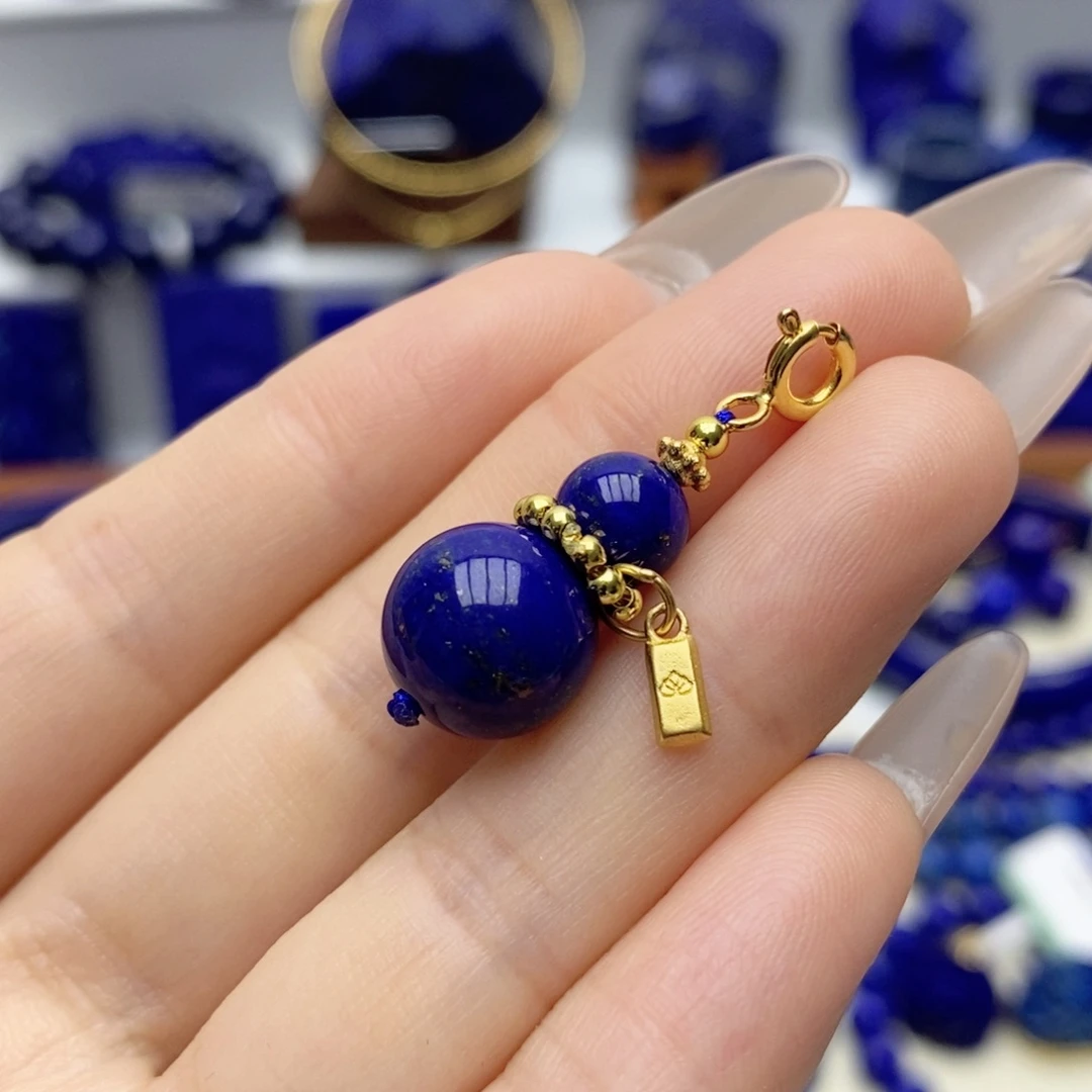 青金石银S925镀金镶嵌颈饰