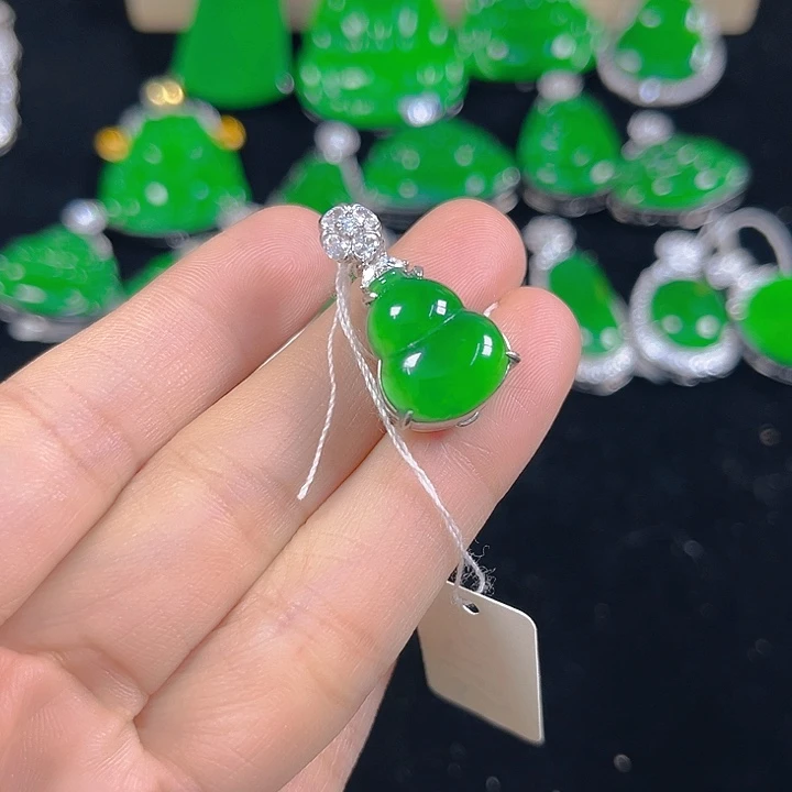 翡翠银S925镶嵌吊坠(不含链)
