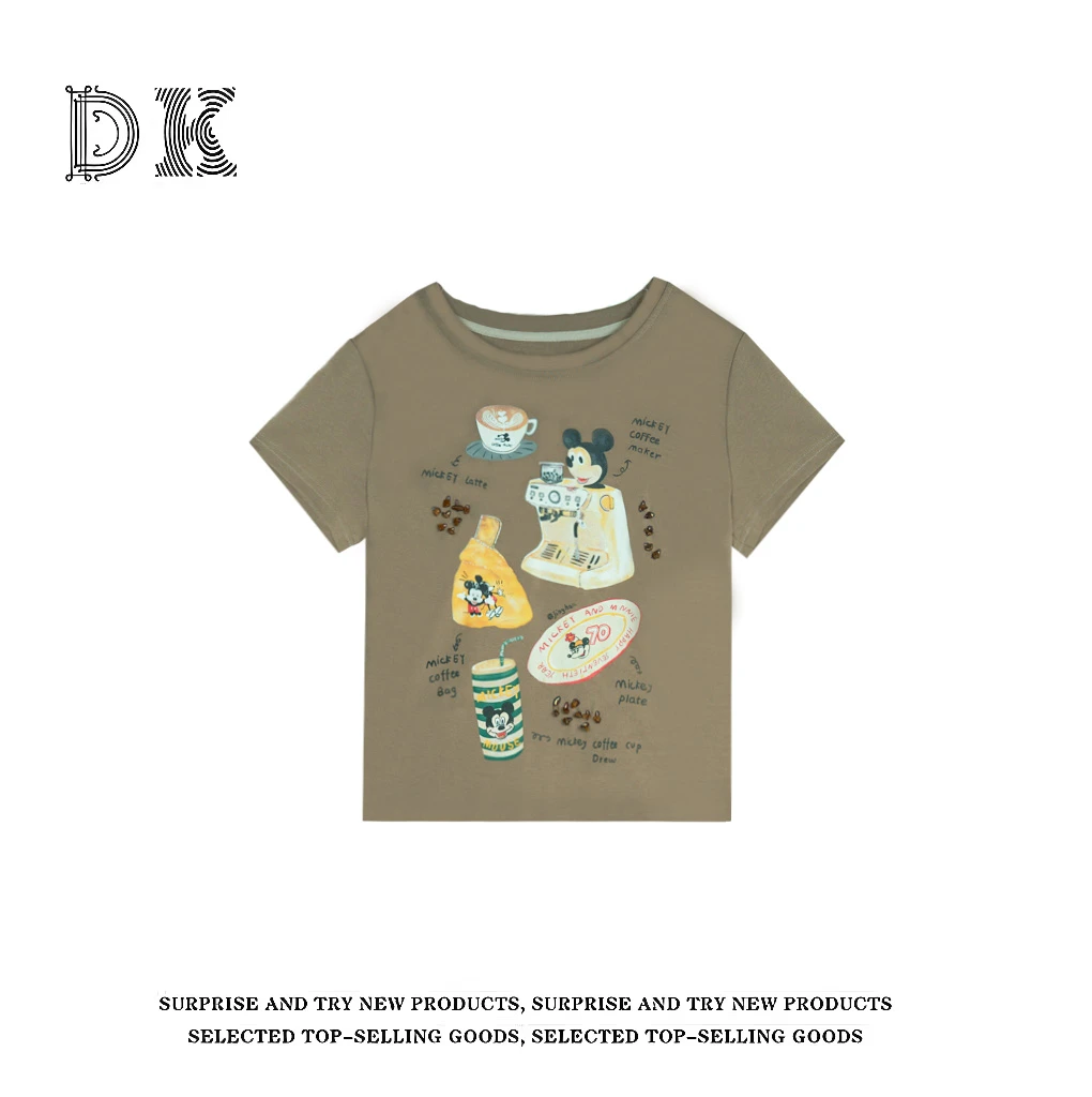 『米奇秀秀』夏季新款手工设计感创意减龄圆领休闲T恤【DK】