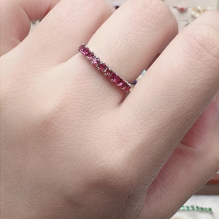 碧玺戒指银S925镶嵌戒指