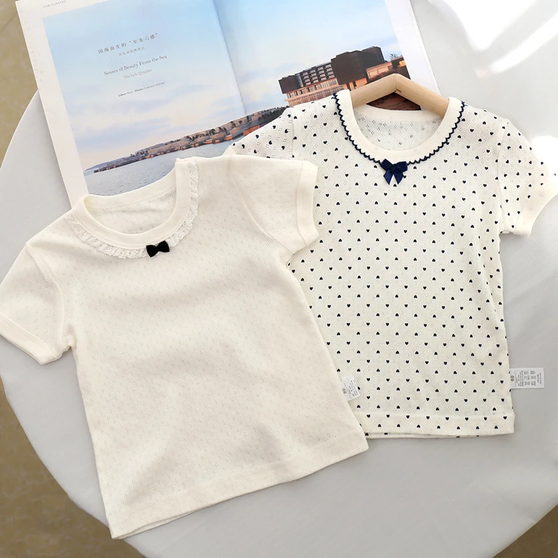 两件装夏季女宝短袖t恤家居外穿