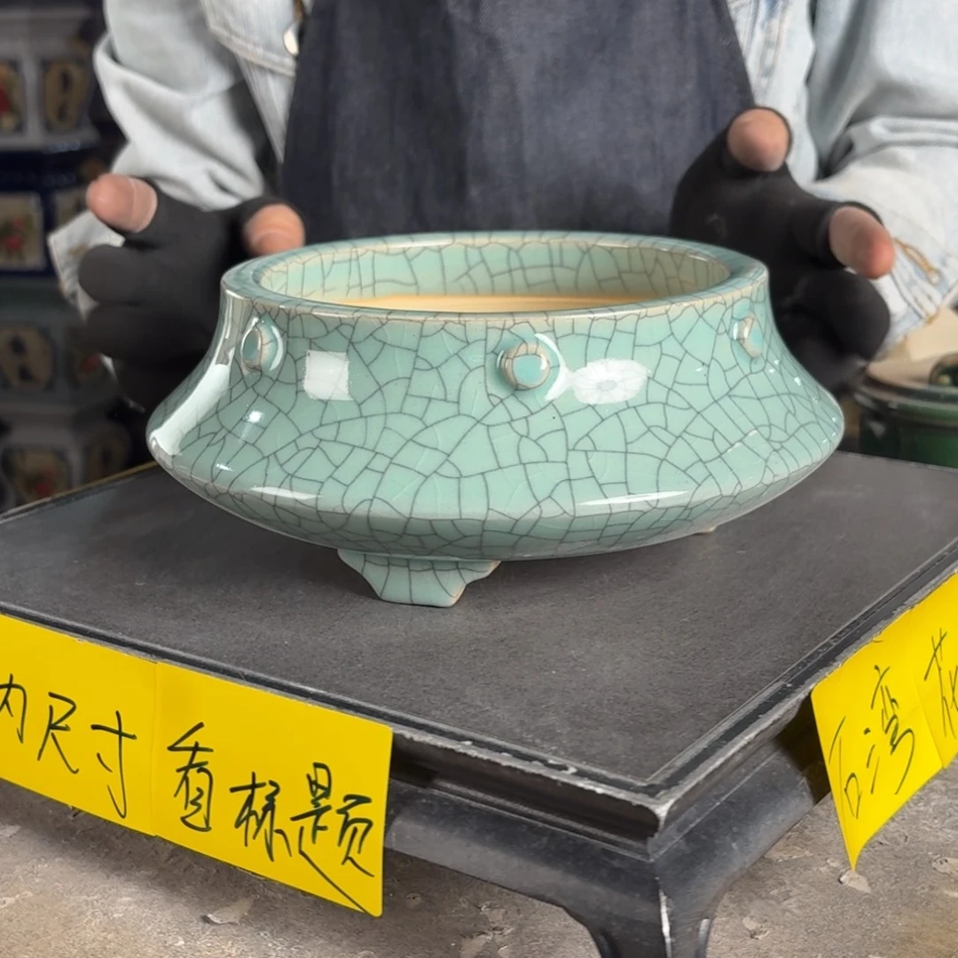 一风堂石湾花盆 内14*6高温裂瑕疵