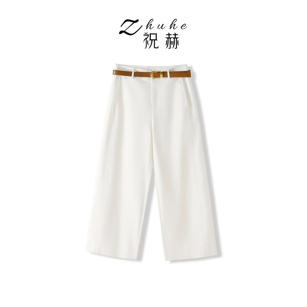 新款阔腿高腰垂感舒适直筒裤-5CK5220-X