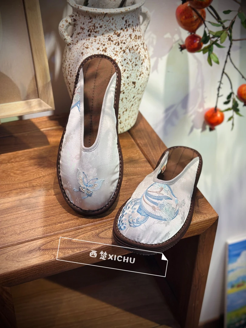 2025夏上新【绣荷布拖】新中式时尚百搭软底中国风国潮布拖鞋
