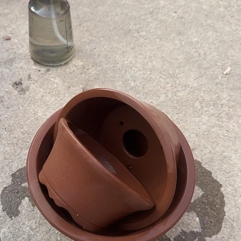 紫砂宜兴紫砂紫泥碗盆三件套