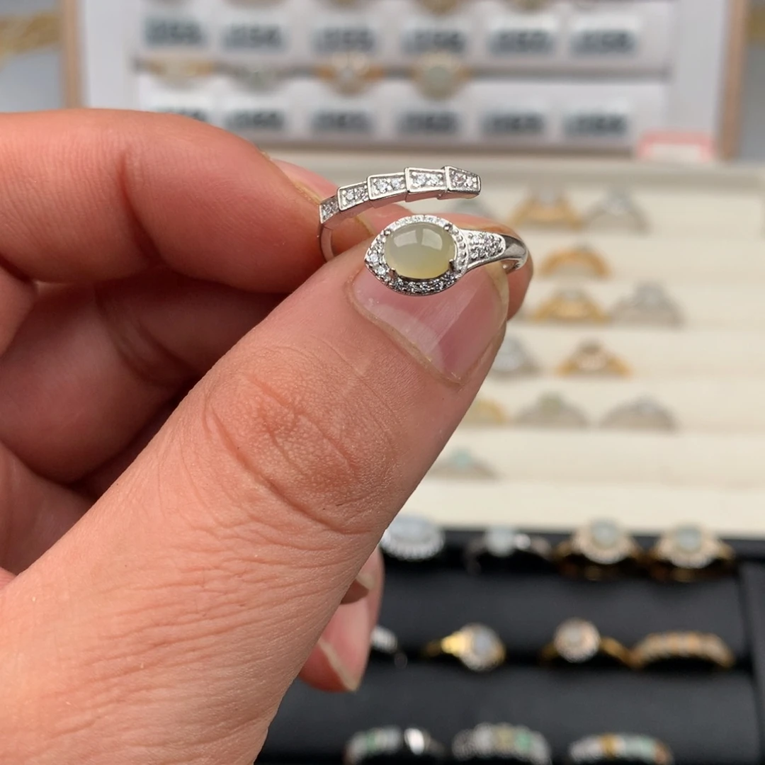 阿***钱翡翠银S925镶嵌戒圈282