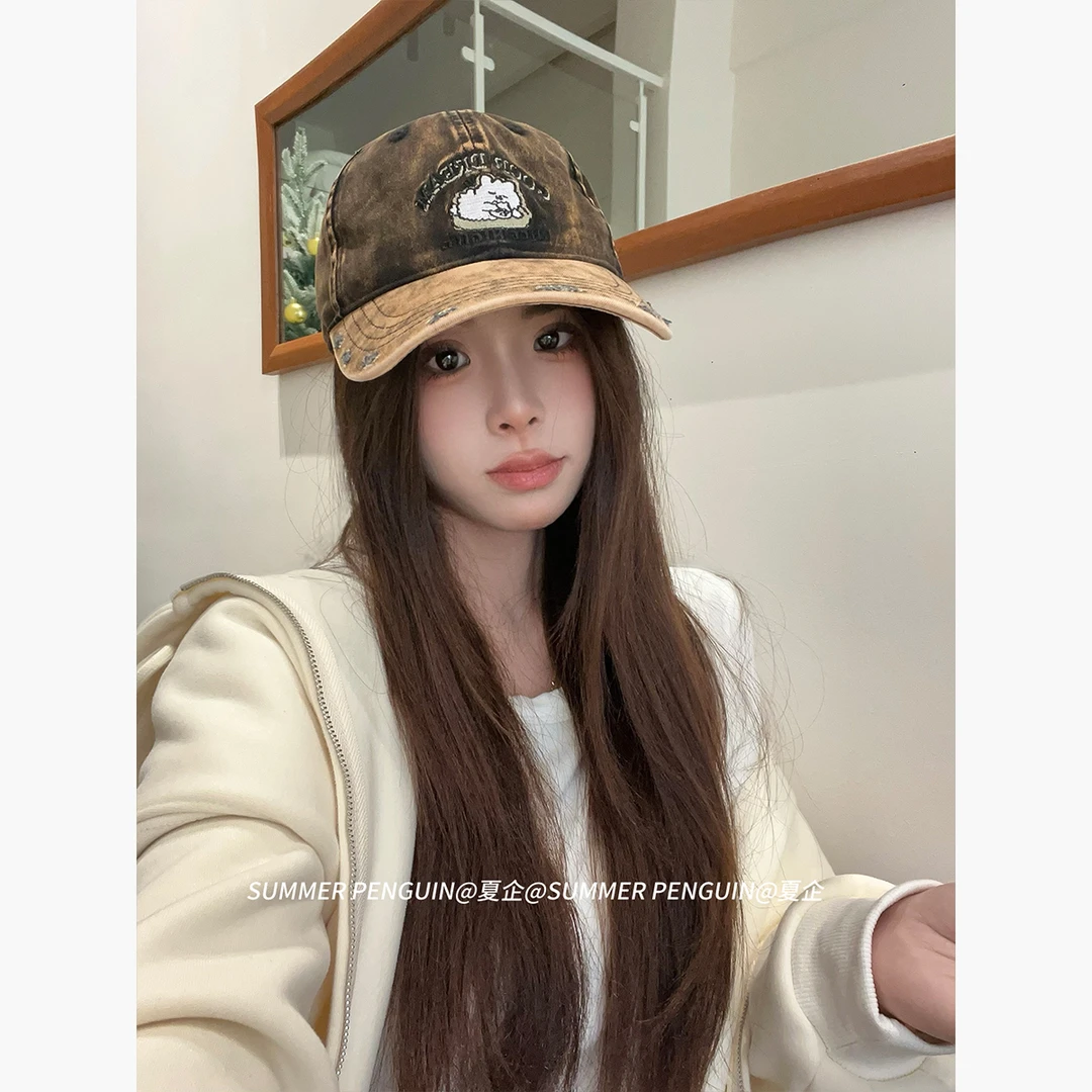 SUMMER PENGUIN美式复古大头围显脸小棒球帽春夏百搭鸭舌帽帽子