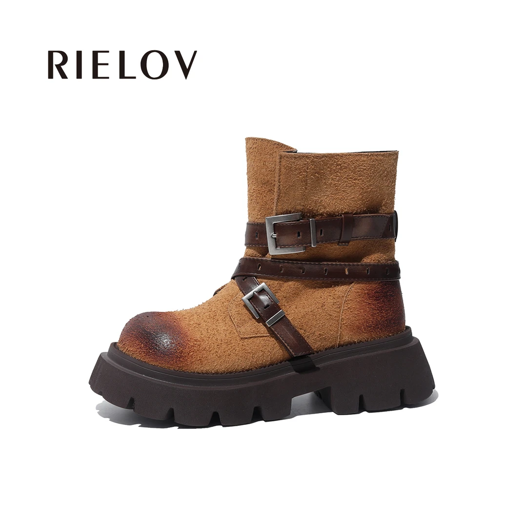 RIELOV●媛媛●增高6cm时尚潮流百搭女士马丁靴689-58