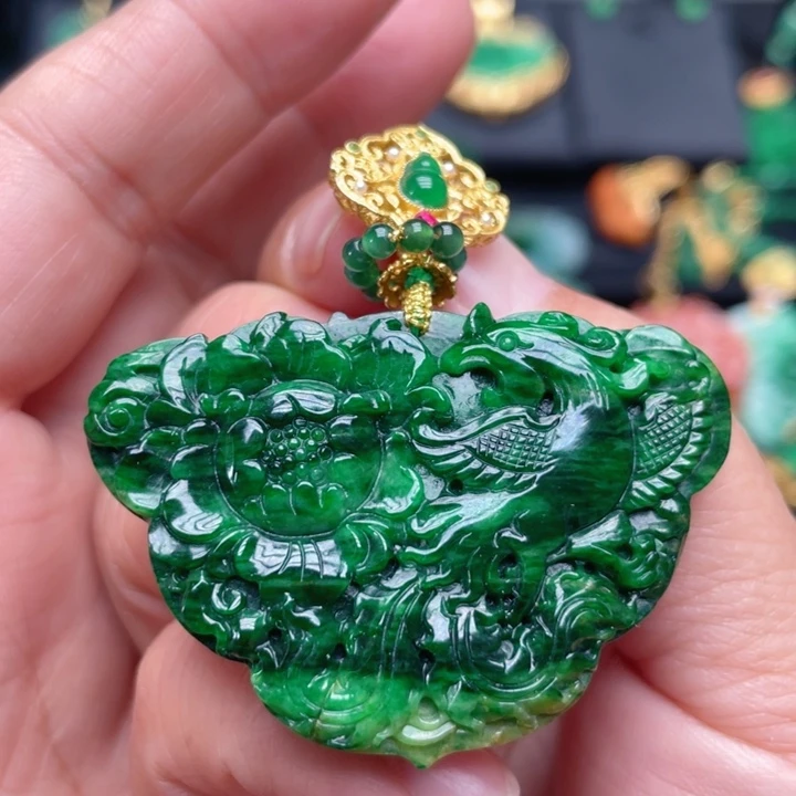 翡翠银S925镶嵌颈饰