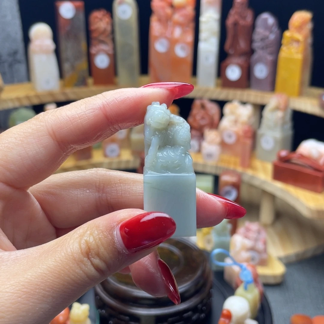 印石寿山石麒麟天青
