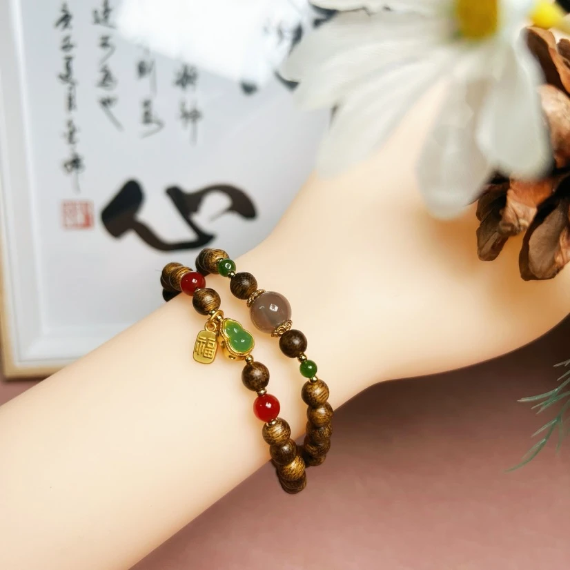 ys-366 葫芦木双圈手串 无礼盒