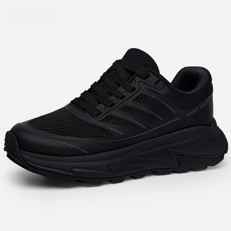 路易圣戈希男鞋夏季新款透气网面休闲老爹鞋厚底飞织防臭男士百搭