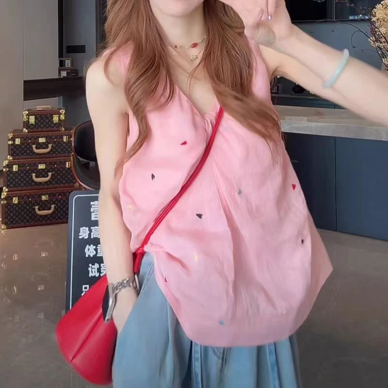 2025新款显瘦百搭夏季小众宽松无袖马甲设计感气质时尚背心女外穿