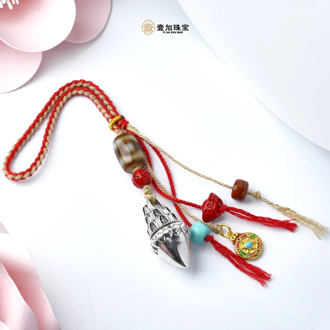 壹加师弟丨手工设计坛城三f塔瑙挂件多样性发一