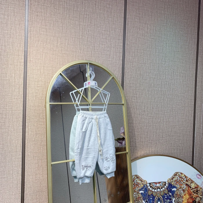 AE598   宝宝浅灰色休闲夹棉裤子