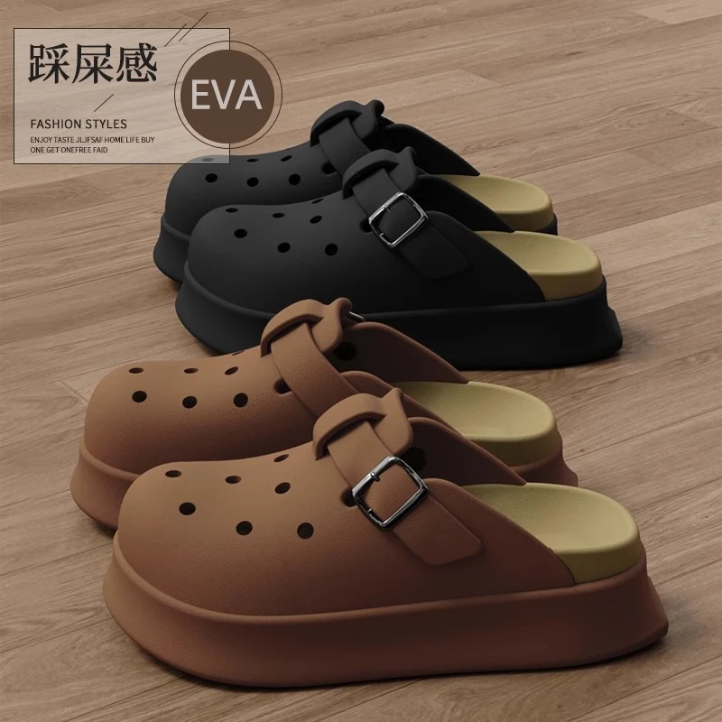 EVA踩屎感勃肯洞洞鞋女款夏季外穿网红时尚百搭沙滩防滑厚底凉拖