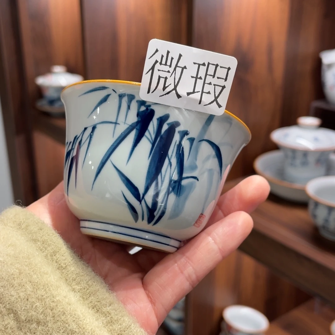 有瑕釉下彩纯手绘