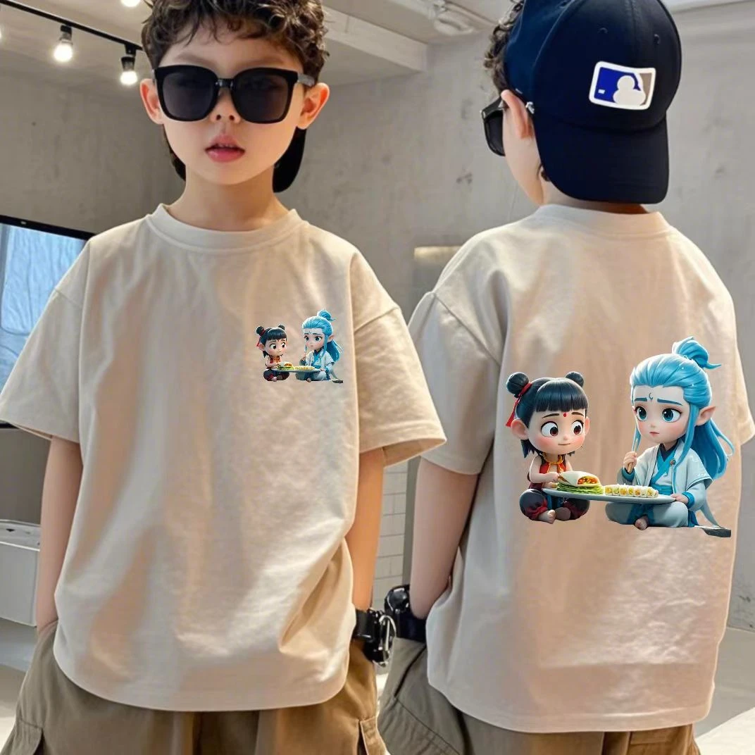 童装潮流新款卡通短袖纯棉T恤夏季男孩帅气国潮半袖儿童洋气上衣