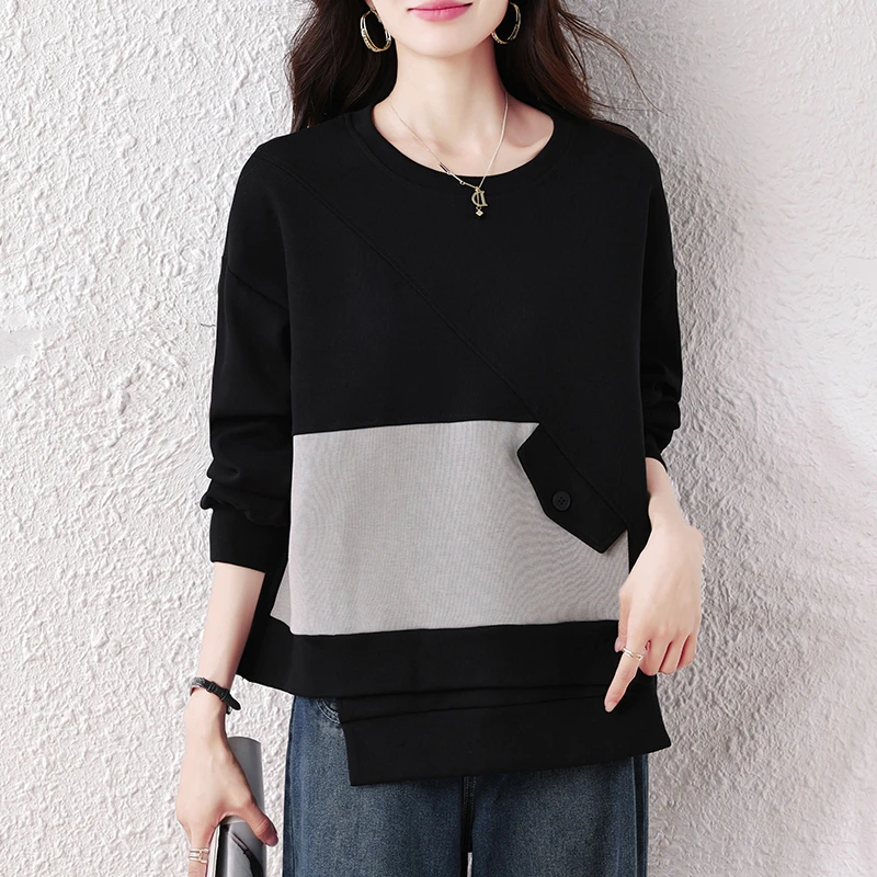 【女神新衣】2025秋装新款时尚简约宽松型胖MM洋气卫衣气质显瘦上衣