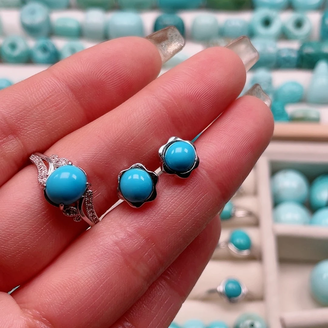 绿松石配饰银S925镶嵌