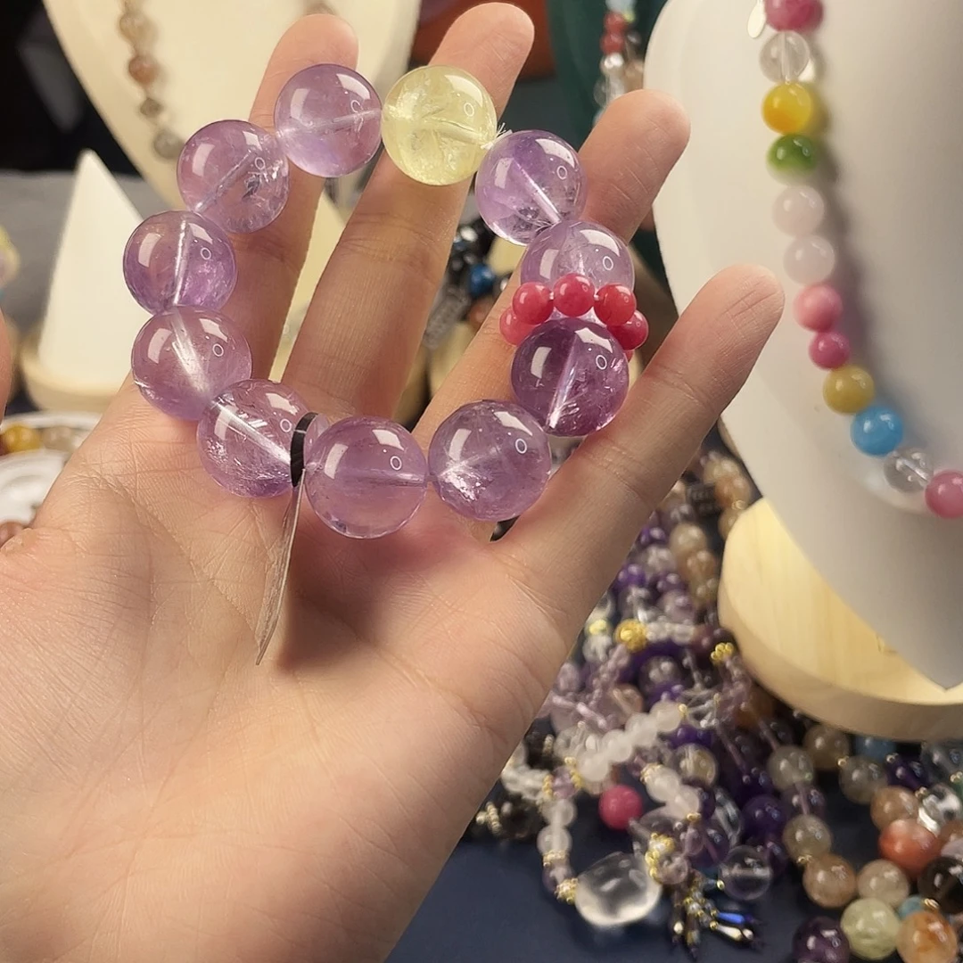 银S925镶嵌手链烟晶