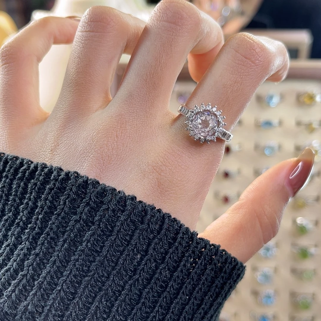 水晶银S925镶嵌戒指