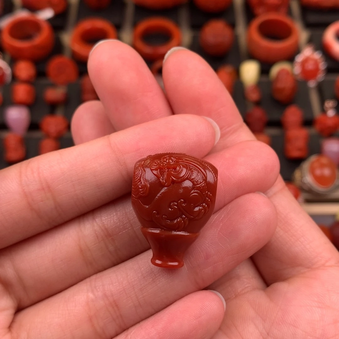 南红玛瑙未镶嵌三通17+