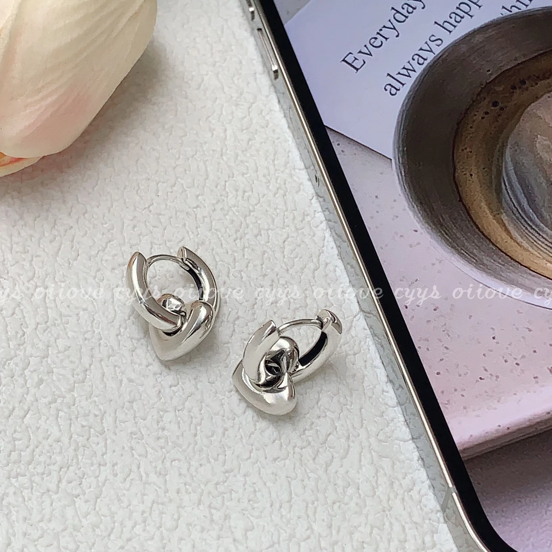 925银耳饰 （老银工厂3号店）E021 精品时尚潮币耳扣