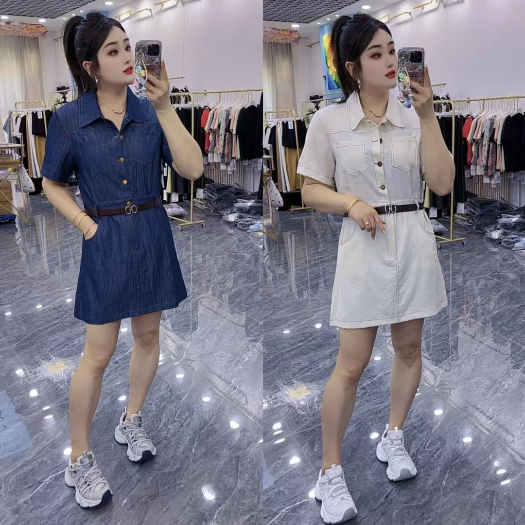 2025春夏新品时尚洋气高级感显瘦高腰牛仔连衣裙998